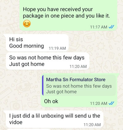 She received her 2kg 0.1g electrinic lab scale and she was so excited. Says pre-ordering equipment is worth it.